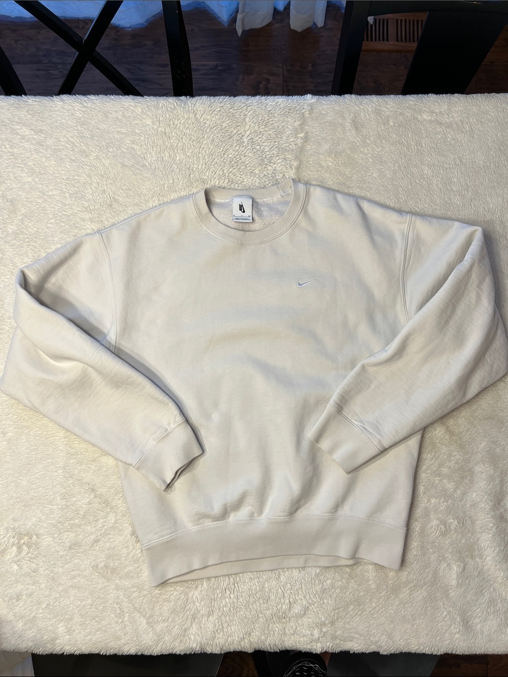 Nike Solo Swoosh Crewneck Sweatshirt Phantom White Cream Oatmeal Men's Small